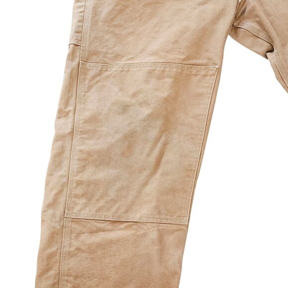 Vintage CARHARTT R01 Bib Overalls Brown Double Knee USA Union Made 48X30 (48X28) - Picture 8 of 11